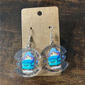 Cute Dumpster Fire Earrings